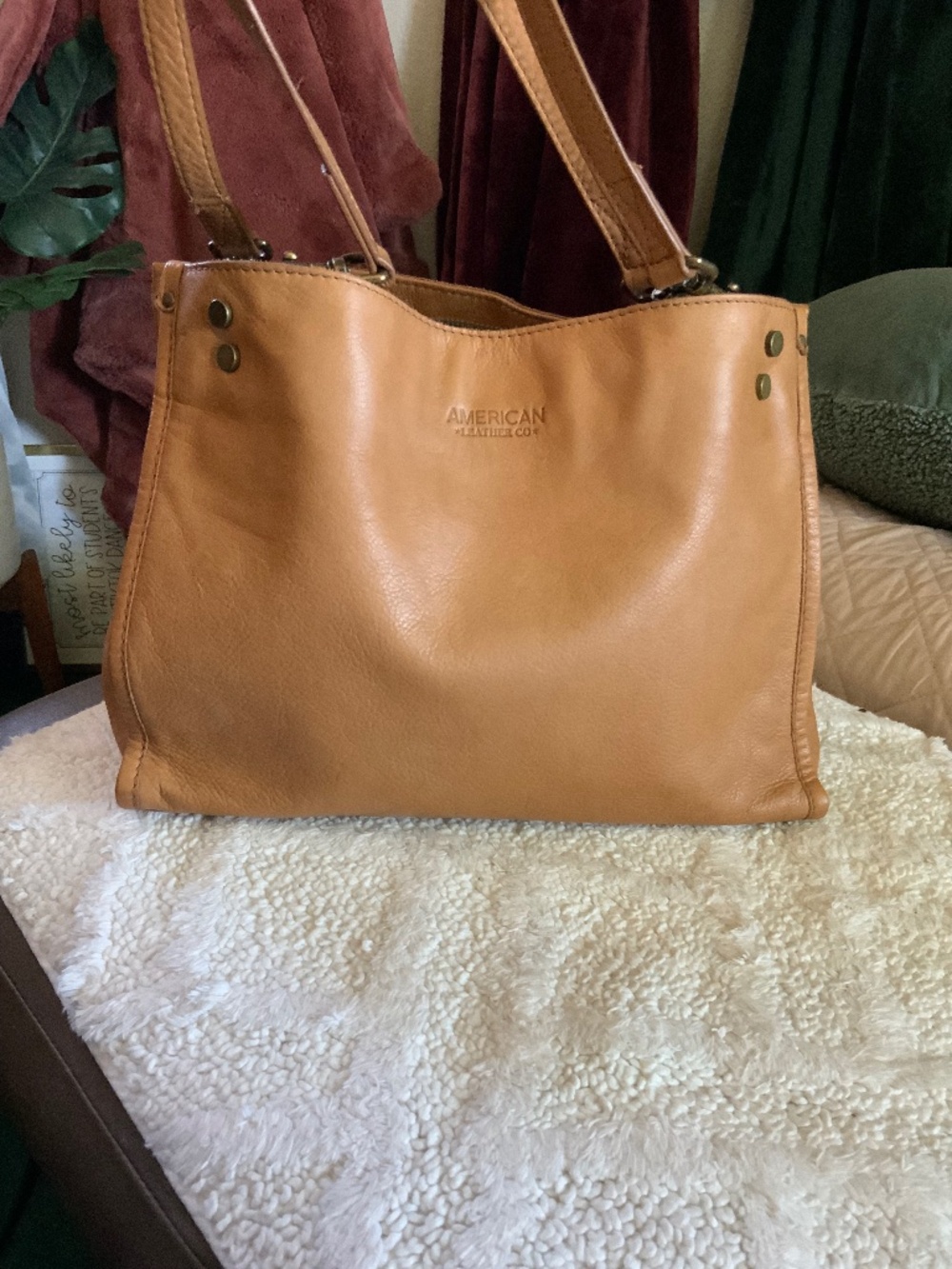 American Leather Co. Lennox Triple Entry Satchel.